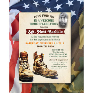 Convite para celebração de boas-vindas militares