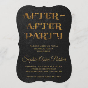 Convite para Celebração de Divórcio Dourado Depois