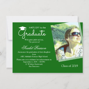 Convite para celebração de graduação verde