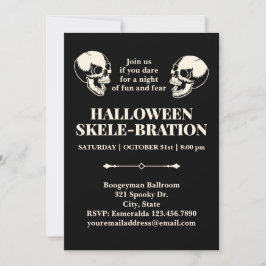 Convite para Celebração de Halloween de Caveiras R