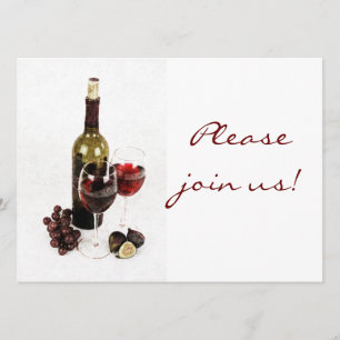 Convite para celebração de janto de vinhos