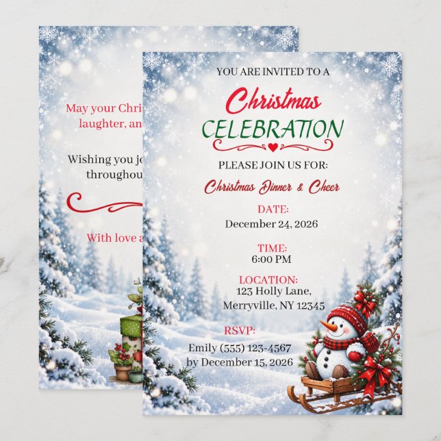 Convite para Celebração de Natal (Frente/Verso)