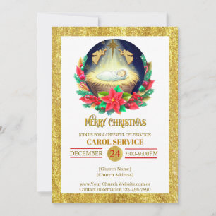 Convite para Celebração de Natal Serviço de Cantic
