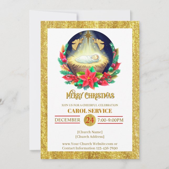 Convite para Celebração de Natal Serviço de Cantic (Frente)