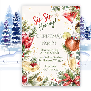 Convite para Celebração de Natal Sip Sip Hooray
