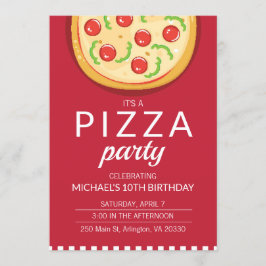 Convite para Celebração de Pizza Party