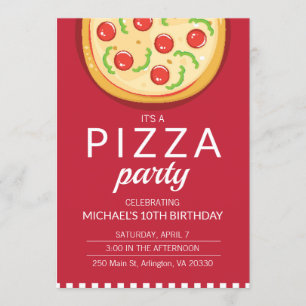 Convite para Celebração de Pizza Party