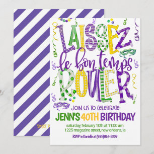 Convite para Celebração do Mardi Gras