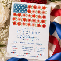 Convite para Celebração Floral do Quatro de Julho