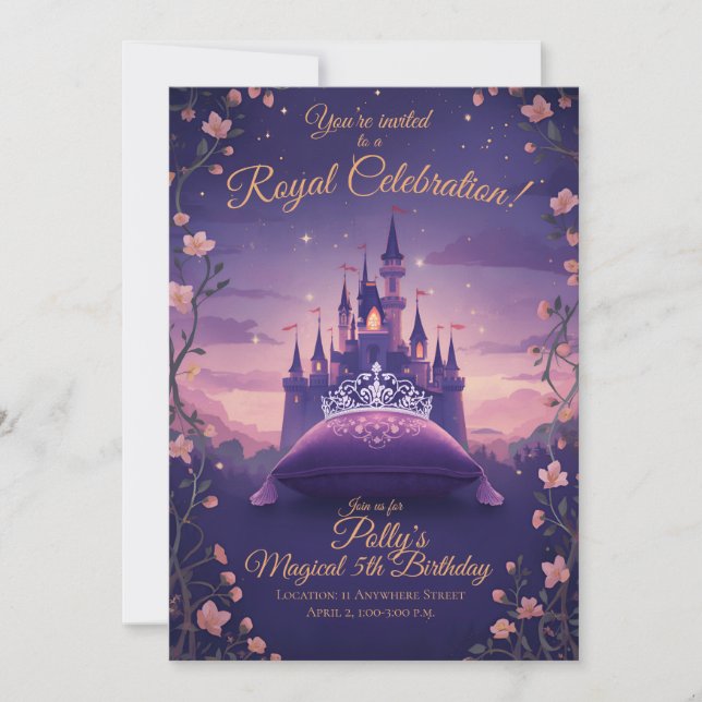 Convite para Celebração Real da Festa da Princesa (Frente)