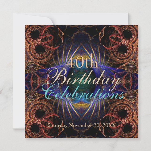 Convite para Celebrações de Aniversário Fractal (Frente)