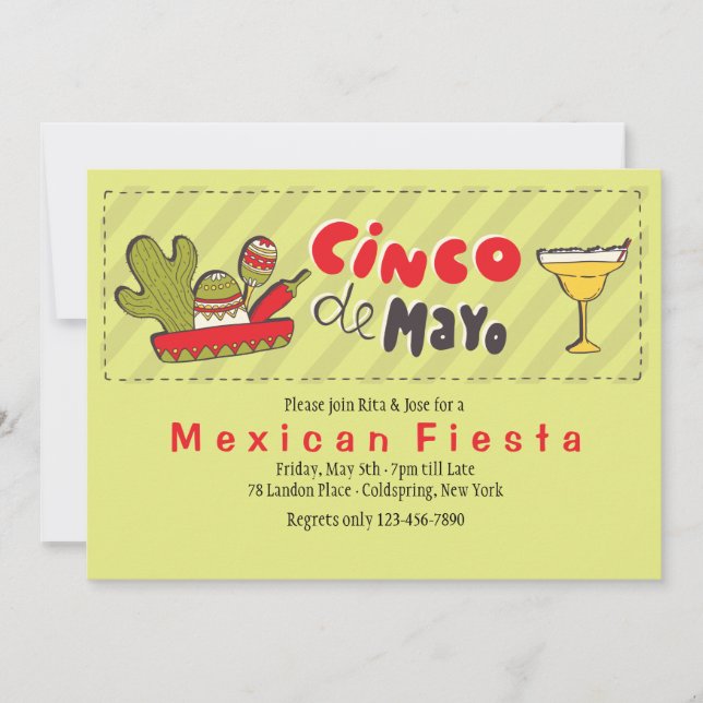Convite para Celebrar o Cinco de Mayo (Frente)