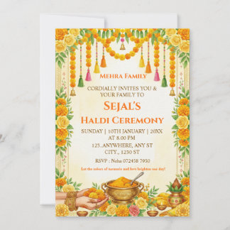 Convite para Cerimônia de Haldi