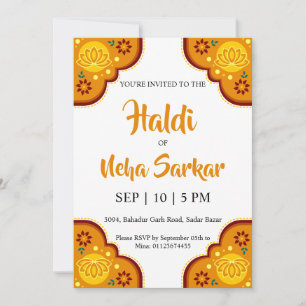 convite para cerimônia de haldi