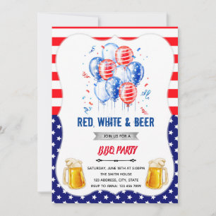 Convite para cerveja e branco vermelho