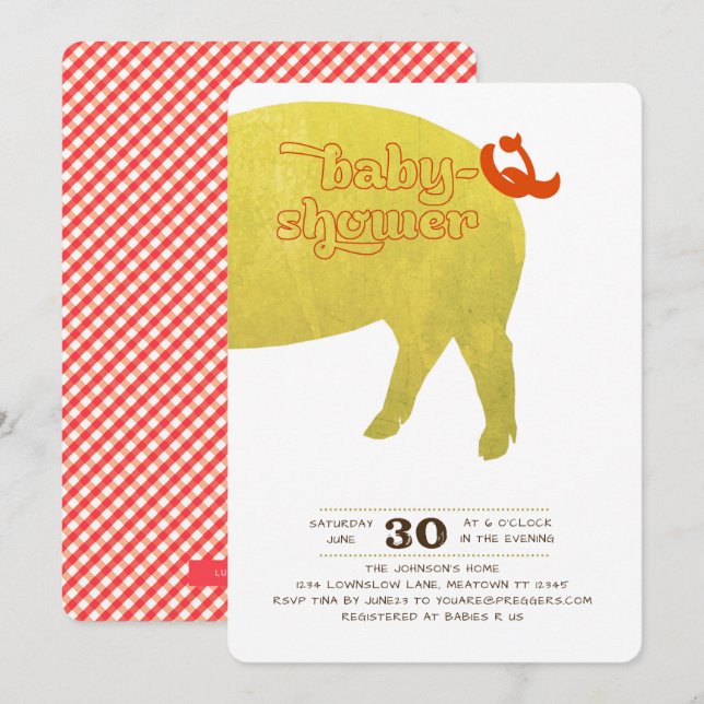 Convite para Chá Baby-Q (Frente/Verso)