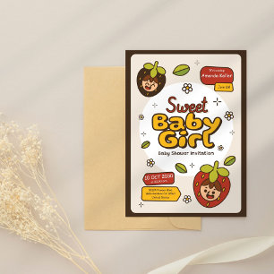 Convite para Chá Berry Cute Baby Girl