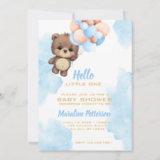 Convite para Chá Blue Baby Boy