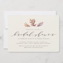 Convite para chá casamento outono