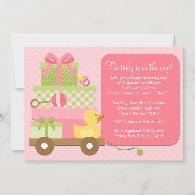 Convite para Chá da Duck Baby Girl (Frente)