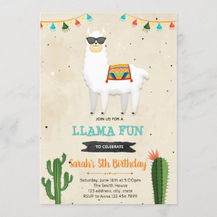 Convite para chá de aniversário legal lama boy fie