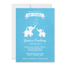 Convite para Chá de aspersão de bebê de elefante a
