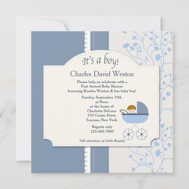 Convite para Chá de Baby Boy (Frente)