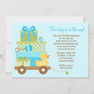 Convite para Chá de Baby Boy com envelopes corres