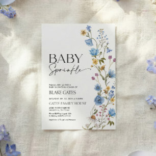 Convite para Chá de Bebê Azul Baby Sprinkle