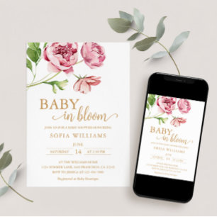 Convite para Chá de Bebê "Baby in Bloom"