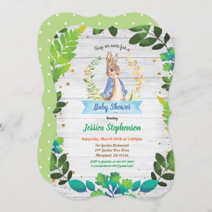 Convite para chá de bebê Bunny. Páscoa Primavera