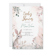 Convite para Chá de Bebê Bunny Woodland