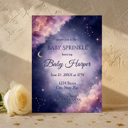 Convite para Chá de Bebê Celestial | Aquarela
