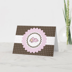 Convite para Chá de Bebê Cutietoots (rosa e marrom