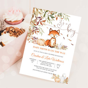Convite para Chá de Bebê da Autumn Fox