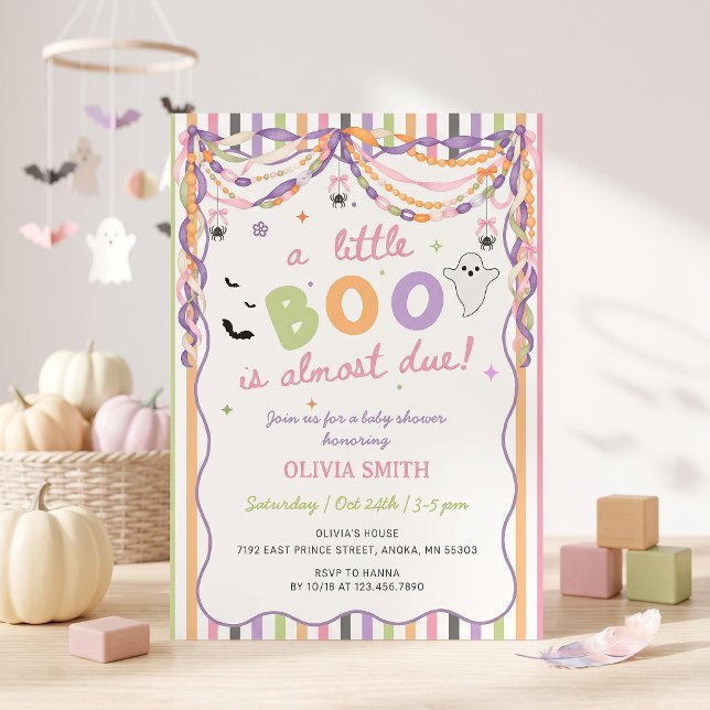 Convite para Chá de Bebê da Menina Little Boo (Criador carregado)