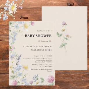 Convite para Chá de Bebê de Casal das Flores Silve