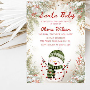 Convite para Chá de Bebê de Natal do Santa Baby