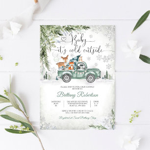 Convite para Chá de Bebê do Bosque de Inverno