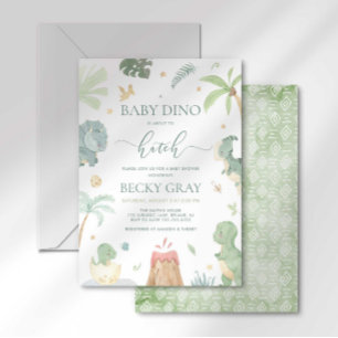 Convite para Chá de Bebê do Dino Bebê