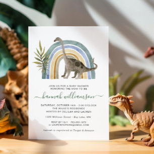 Convite para Chá de Bebê do Pequeno Dinossauro