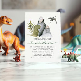 Convite para Chá de Bebê do Pequeno Dinossauro