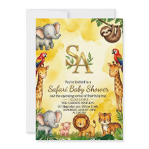 Convite para Chá de Bebê do Safari