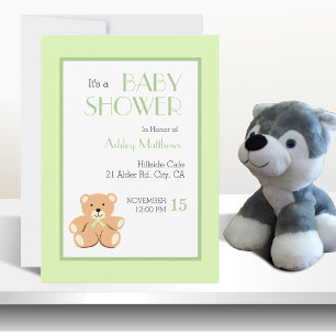 Convite para Chá de Bebê do Ursinho de Pelúcia