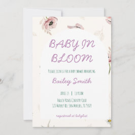 Convite para chá de bebê em flor