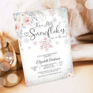Convite para Chá de Bebê Floco de Neve de Inverno