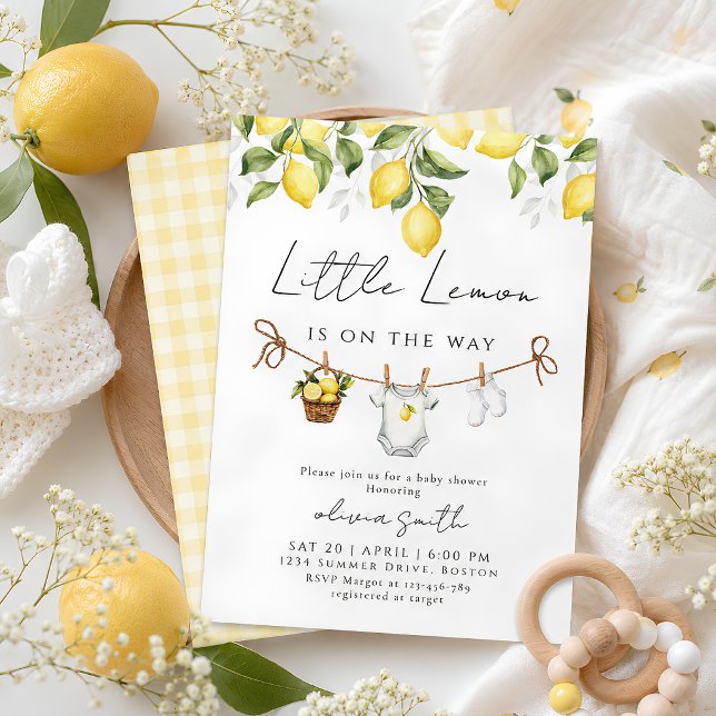 Convite para Chá de Bebê Little Lemon (Criador carregado)