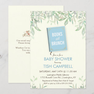 Convite para Chá de Bebê Livros e Brunch