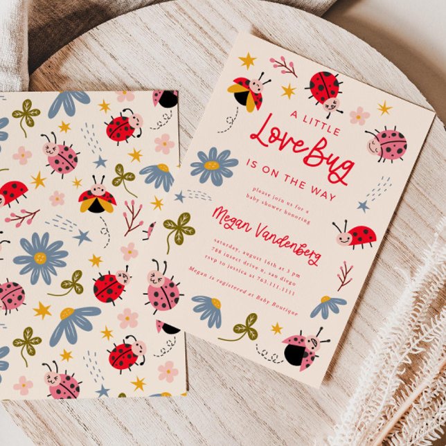 Convite para Chá de Bebê Love Bug | Convite de Ins (Criador carregado)