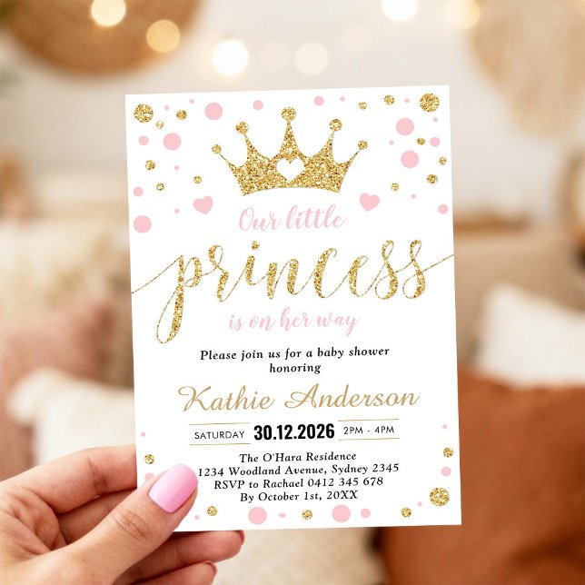 Convite para Chá de Bebê Menina Princesinha (Criador carregado)